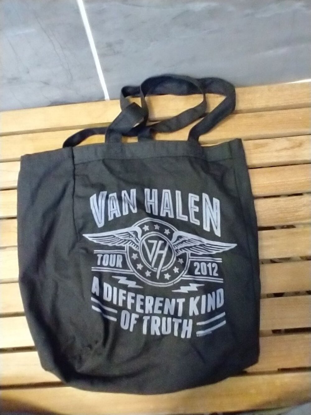 Van Halen 2012 Tour Black Canvas Tote Bag